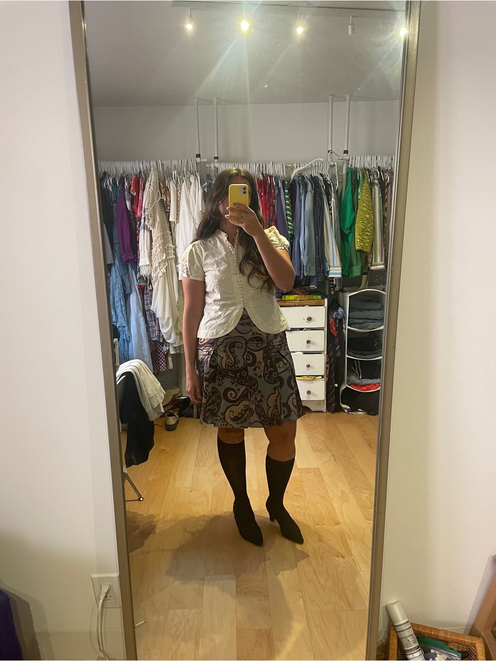 Mexx Brown Paisley A-Line Skirt